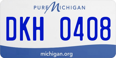 MI license plate DKH0408