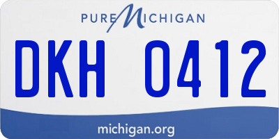 MI license plate DKH0412