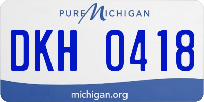 MI license plate DKH0418