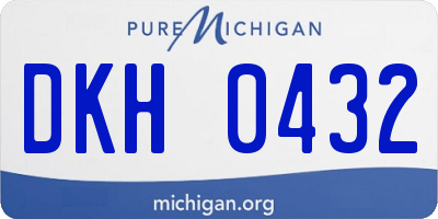 MI license plate DKH0432