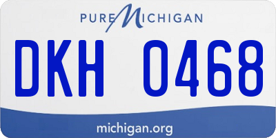 MI license plate DKH0468