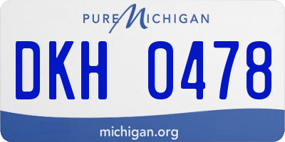 MI license plate DKH0478