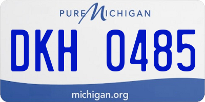 MI license plate DKH0485