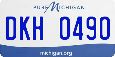 MI license plate DKH0490