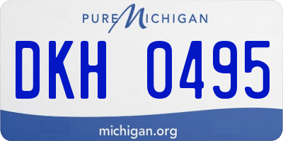 MI license plate DKH0495
