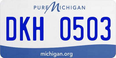 MI license plate DKH0503