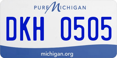 MI license plate DKH0505