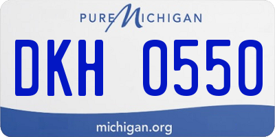 MI license plate DKH0550