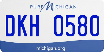 MI license plate DKH0580