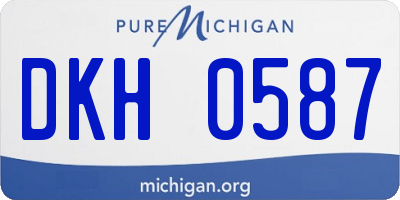 MI license plate DKH0587