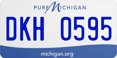 MI license plate DKH0595