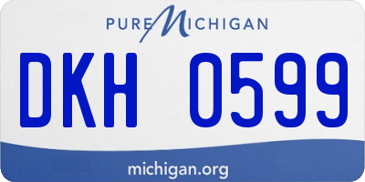 MI license plate DKH0599