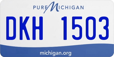 MI license plate DKH1503