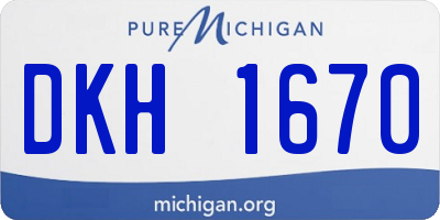MI license plate DKH1670