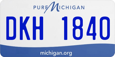 MI license plate DKH1840