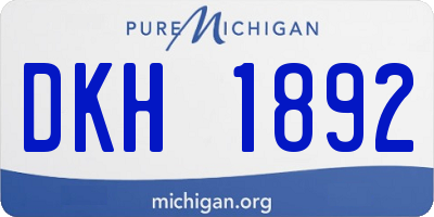 MI license plate DKH1892