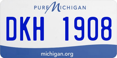 MI license plate DKH1908