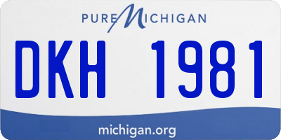 MI license plate DKH1981