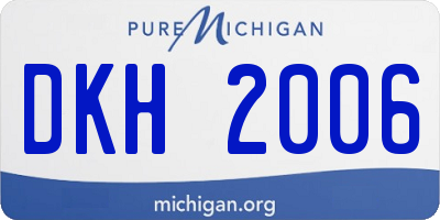 MI license plate DKH2006