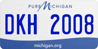 MI license plate DKH2008