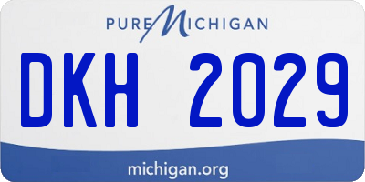 MI license plate DKH2029