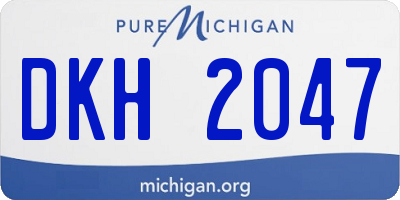 MI license plate DKH2047