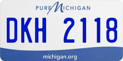 MI license plate DKH2118