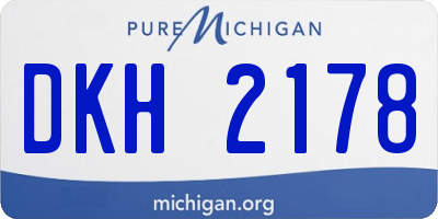 MI license plate DKH2178