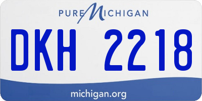 MI license plate DKH2218