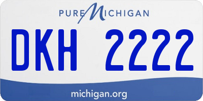 MI license plate DKH2222