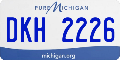 MI license plate DKH2226