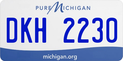 MI license plate DKH2230