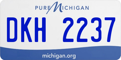 MI license plate DKH2237