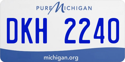 MI license plate DKH2240