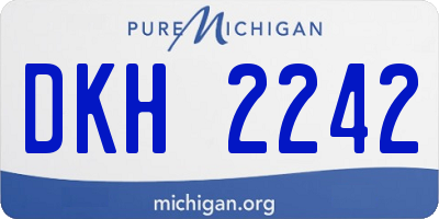 MI license plate DKH2242
