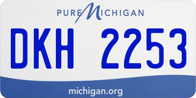 MI license plate DKH2253