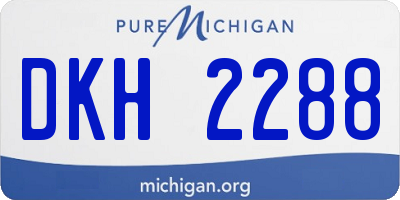 MI license plate DKH2288