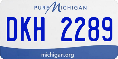 MI license plate DKH2289