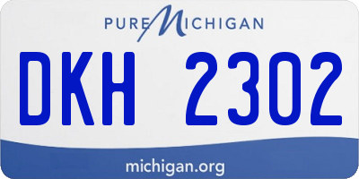 MI license plate DKH2302