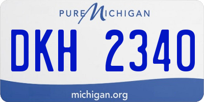 MI license plate DKH2340