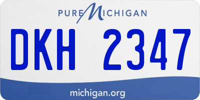 MI license plate DKH2347