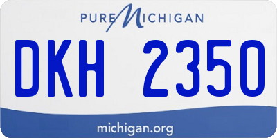 MI license plate DKH2350