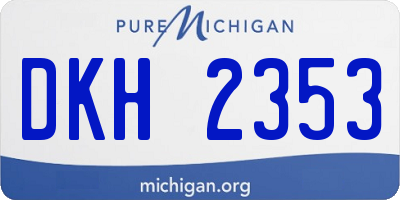 MI license plate DKH2353
