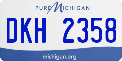MI license plate DKH2358