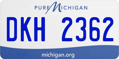 MI license plate DKH2362