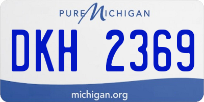 MI license plate DKH2369