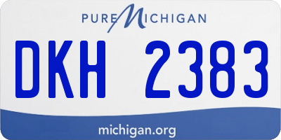 MI license plate DKH2383