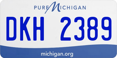 MI license plate DKH2389