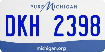 MI license plate DKH2398