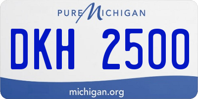 MI license plate DKH2500